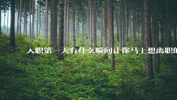 入职第一天有什么瞬间让你马上想离职的？
